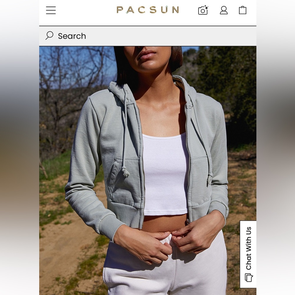 Brandy Melville John Galt Pale Green Zip-Up Hoodie